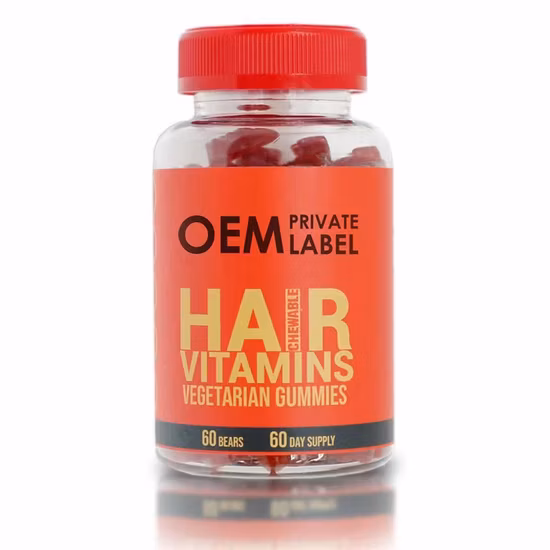 Biotine, Vitamine C, Vitamine B-12, Zinc Vegan Hair Growth Gummy Vitamin for Hair Skin & Nails